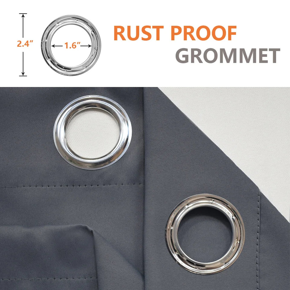 Patio Outdoor Curtain Waterproof Thermal Insulated Double Grommets Sun Block Windproof Window Curtains For Garden Drapes Porch