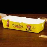 100pcs/lot Hot Dog Packaging Box Sausage Snack Food Boat Boxes Disposable Party Food Serving Tray Catering Takeaway Paper Box