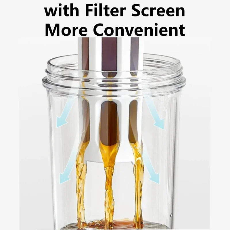1L cold brew coffee maker manual cold water coffee maker and high capacity water bottle summer portable juice tea coffee kettle