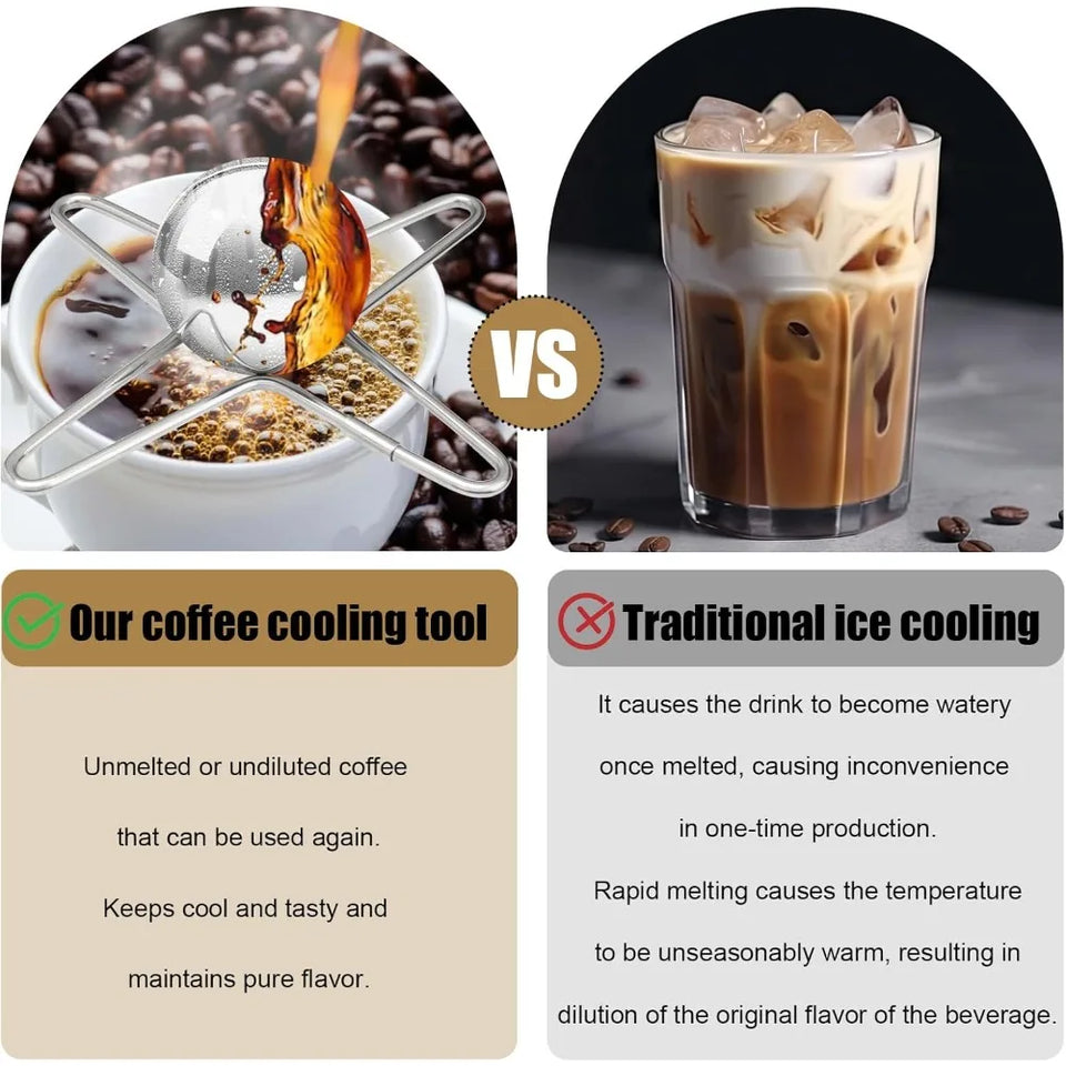 Coffee Cooling Tool Stainless Steel Coffee Cooling Ball Can Be Used Repeatedly To Enhance The Taste of Hand Brewed Coffee