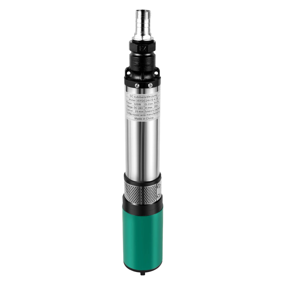 24V 320W Deep Well Pump High Lift Deep Well Pump DC Screw Submersible Pump Agricultural Irrigation Garden Home