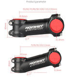 Homehin Adjustable Bicycle Handlebar Stem Ultralight 7/17 Degrees Bike Stems 31.8*45-120mm Positive Negative Vertical Handle
