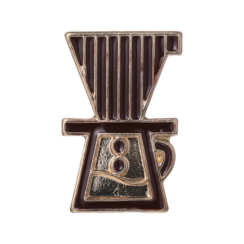 Coffee Cup Collection Enamel Pins Custom Coffee Machine Beans Mug Brooches Lapel Badges Party Jewelry Gifts Wholesale