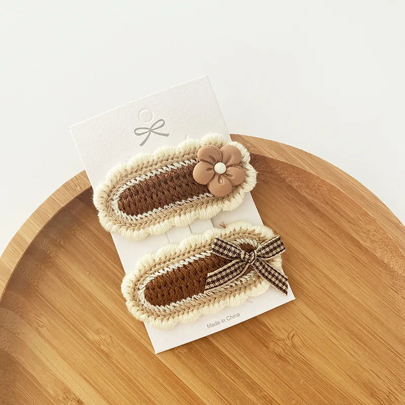 Coffee Warm Color Cute Cartoon Princess Hairpins Children Girls Kid Hair Clips Barrettes Accessories Hairclip Headwear Headdress