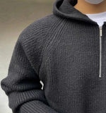 Men's Hooded Sweatshirt Knitting Solid with Zipper Male Hoodie Clothing Deals Cotton 90s Vintage Luxury Y2k Emo Tops Simple Warm