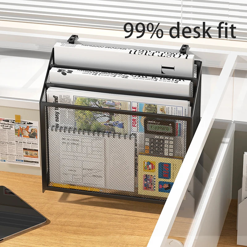 Desk Mail Organizer for Countertops, Mesh Bill Desk Organizer, File and Letter Holder, Letter Tray, Paper Mail Sorter,
