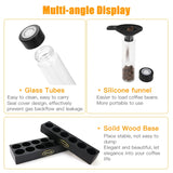 Coffee Beans Storage Container Tube Display Rack One-Way Exhaust Valve Single Dose Tea Bottle Glass With Funnel Barista Tools