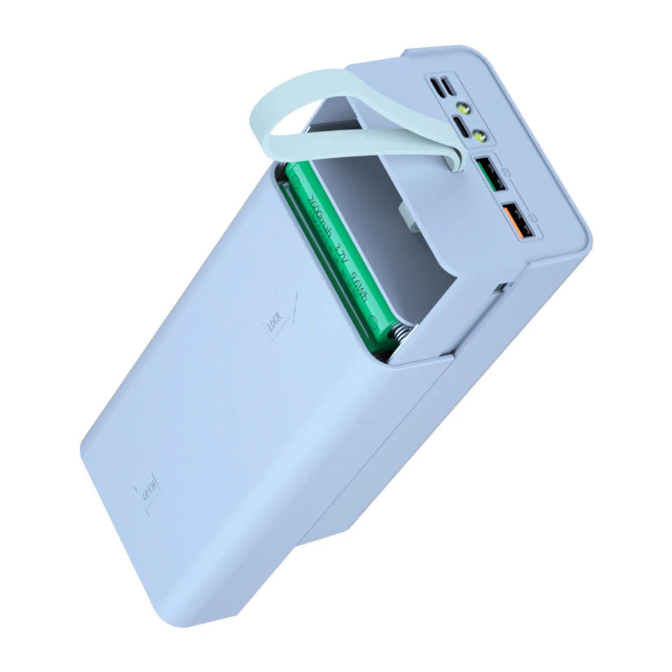 DIY Shell Case 18650 Battery Storage Box Holder USB 21*18650 Power Bank Battery Box Support Quick & Wireless Charger
