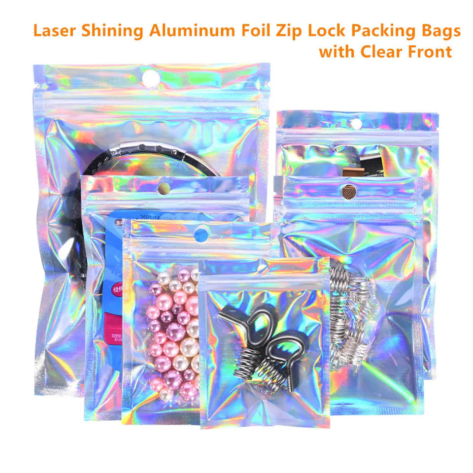 100pcs Silver Dumb Aluminum Foil Bags Heat Seal - Top Open Mylar Foil Bag Matte Surface Plastic Food Package Spices/Sauce Pouch