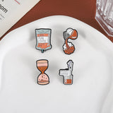 100% PURE COFFEE Enamel Pins Hourglass Coffee Lover Metal Brooches Fashion Lapel Badge Backpack Clothes Jewelry Gift for Friends
