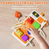 Montessori Early Educational Toys Sensory Plug Outlet for Toddlers Busy Board with Light & Sounds Airplane Car Travel Toys Gift