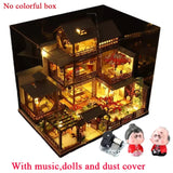 Newest DIY Wooden Dollhouse Japanese Architecture Doll Houses Mininatures with Furniture Toys for Children Friend Birthday Gift