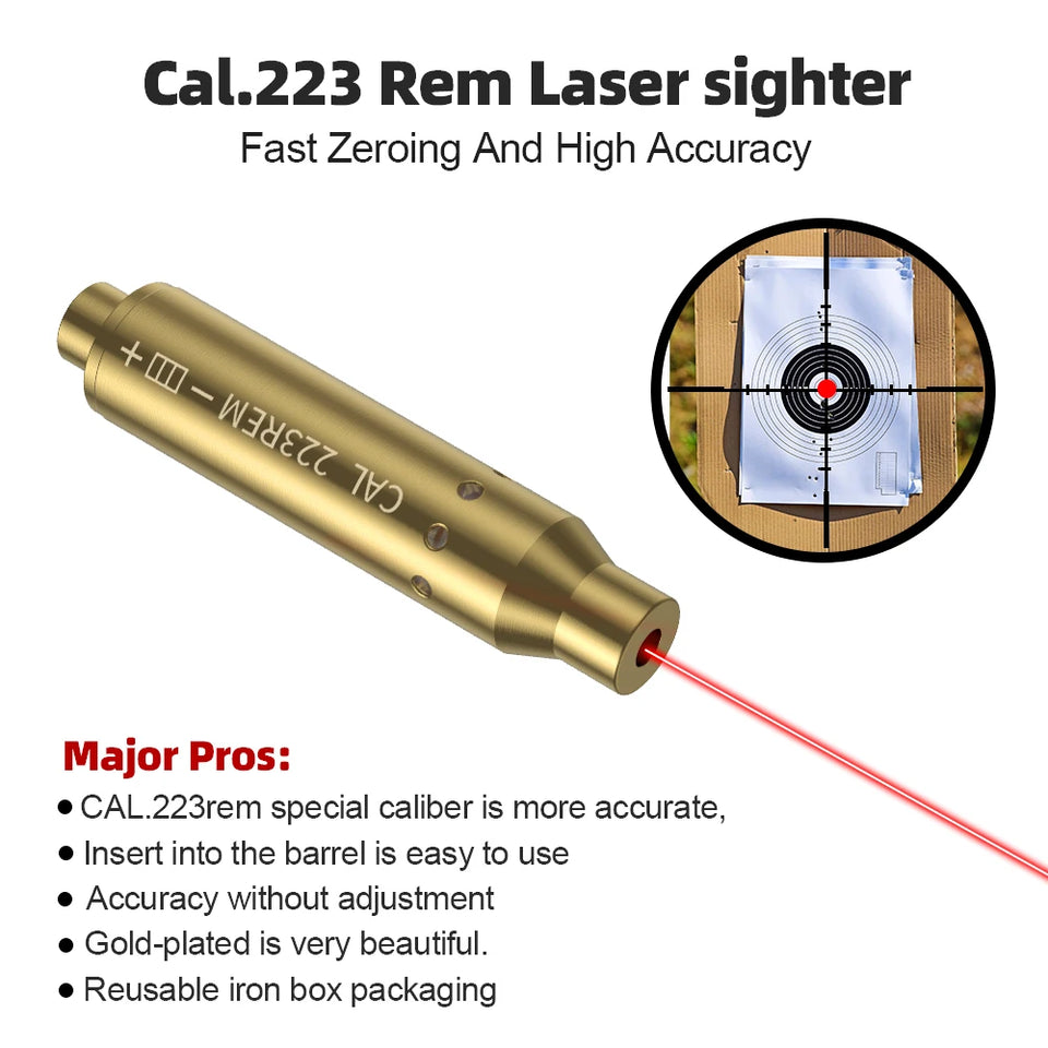 Cal.223REM with magnets Red Laser Calibration Tool - Hunting Accessories Training Shooting Calibrator. ﻿