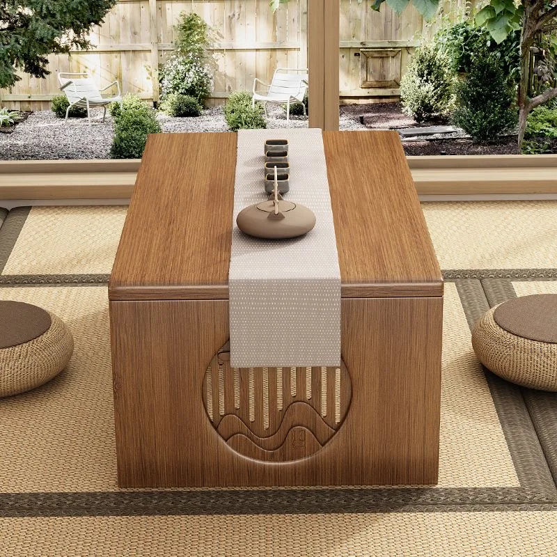 Japanese Style Pure Bamboo Foldable Coffee Table Real Wood Tatami Low Sitting Floor Mat Small Tea Table Window Seat Table