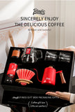 Bincoo Hand Brewed Coffee Pot，Ceramics Filter Cup， Sharing Pot，Hand Brewed Coffee Gift Box Set，Home Barista Kitchen Accessories