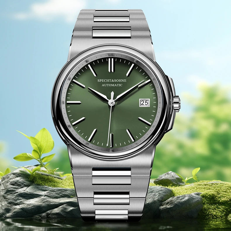 Specht&Sohne New Arrivals Blue Automatic Mechanical Watches For Men 38MM Stainless Steel Waterproof Classic Elegant Watch 50M