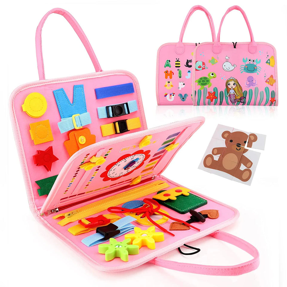 Montessori Toys Busy Board Sensory Activity Developing Board for Motor Skills,Learning Board for Toddlers  Christmas Gift