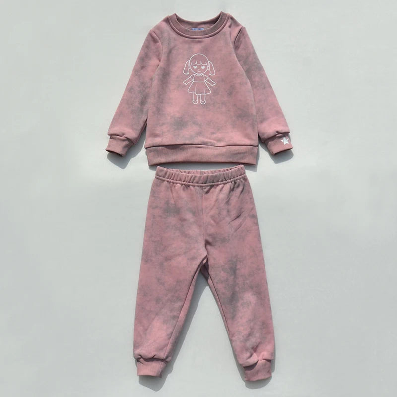 AA 25AW Tie-Dye Printed Cotton Sweatshirt Collection Girls Dress Baby Set Children Family Matching Outfits Casual Clothes