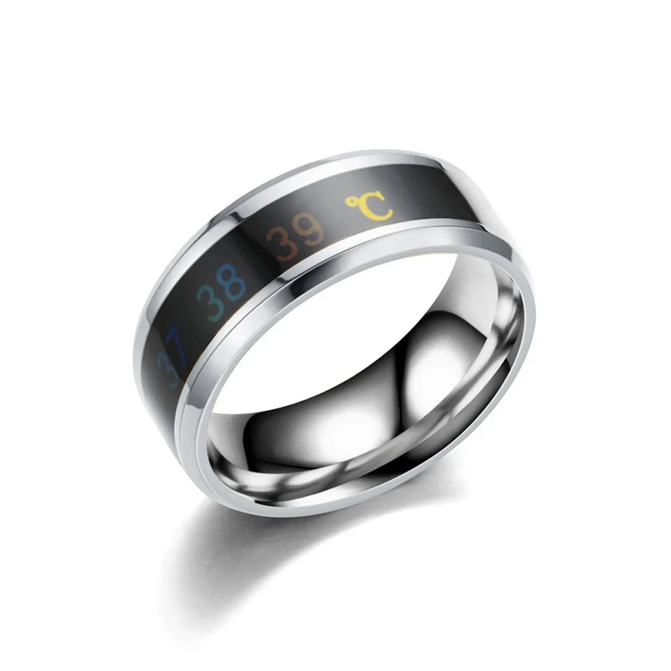 FSUNION 2025 New Arrival Titanium Steel Intelligent Temperature Sensitive Rings For Women Men Waterproof Jewelry Wedding Gifts