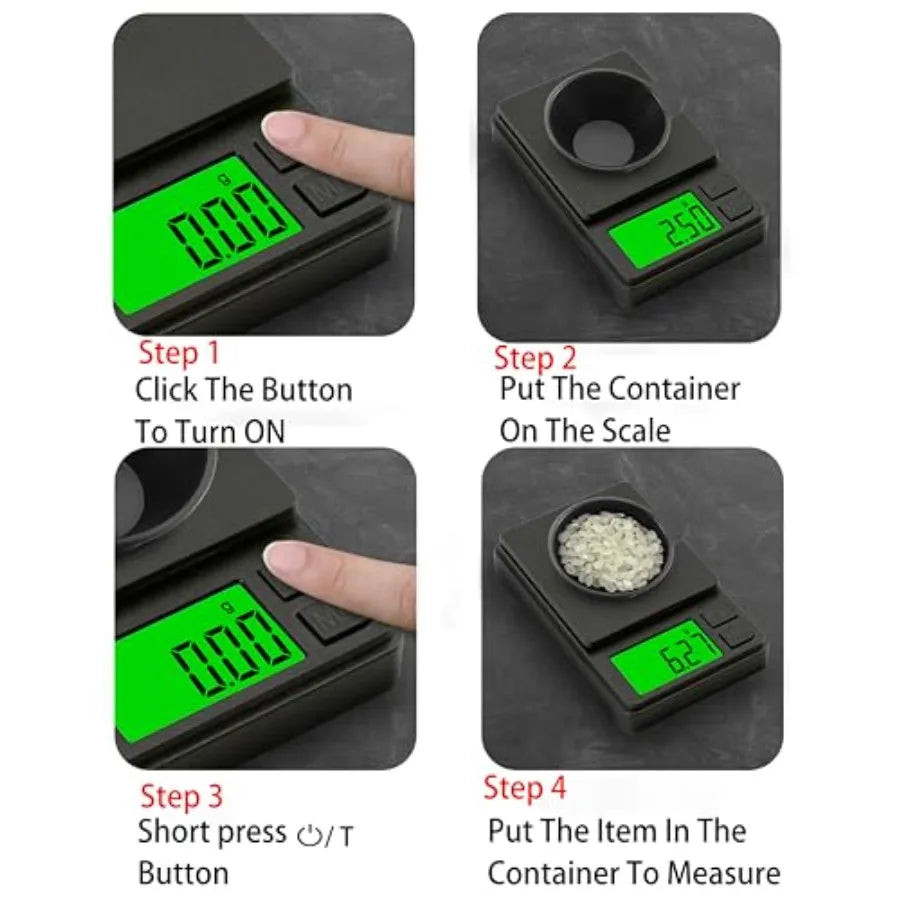 Digital Pocket Scale 1000g x 0.01g Weigh Gram Scale Mini Scale with Backlit LCD 7 Units Tare Battery Included Black for Kitchen