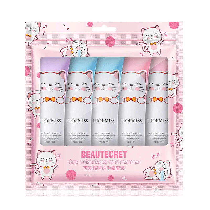 5pcs Plant Fruit Fragrance Hand Cream Sets Moisturizing Handcream Set Hand Care Nourishing Anti Chap Skin Care for Foot