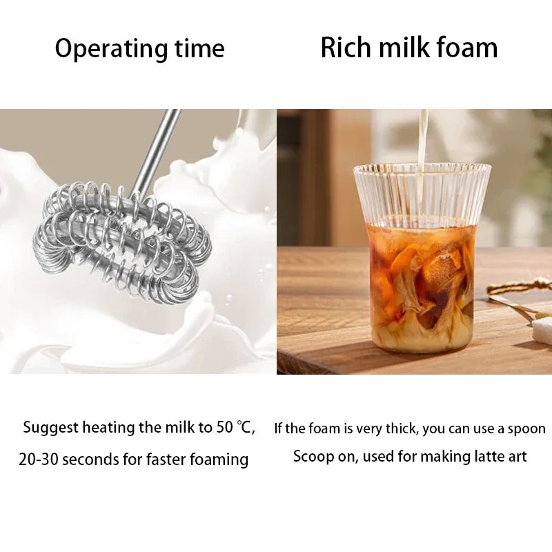 hot Electric Milk Frother Portable Egg Beater Hand Held Coffee Whisk Foam Mixer Rechargeable Kitchen Household Milk Foamer