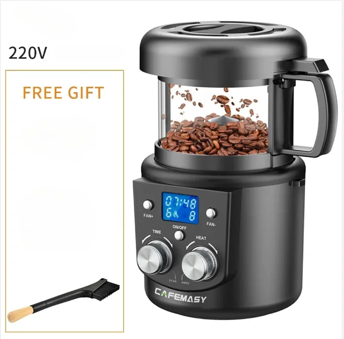 CAFEMASY 80-100g Home Coffee Roaster Electric Mini No Smoke Coffee Beans Baking Roasting Machine 110-240V Coffee Bean Roaster