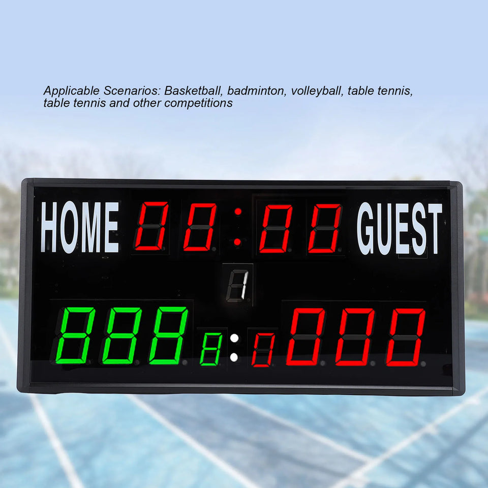 Electronic LED Scoreboard Multifunctional Countdown Match Time Display Electronic Scoreboard Remote Control for Competitions