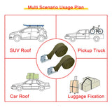 2pcs 5M Car Tension Rope Tie Down Strap Strong Ratchet Belt Car Luggage Bag Cargo Lashing Strap for Truck Motorcycle Bike Boat