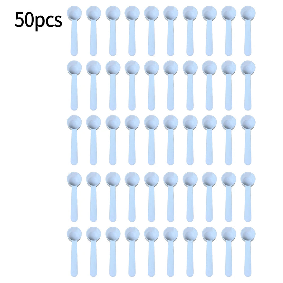 50/100pc 5g White Plastic Measuring Spoon Gram Scoop Food Baking Medicine Powder Milk  Coffee Tea Multifunctional Spoons