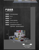 Diorama 1/64 Car Parking Lot with LED Lighting Japanese Commercial Building Model Scene Garage Display Model US