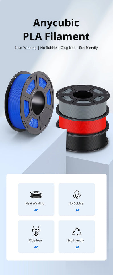 ANYCUBIC PLA 3D Filament For FDM 3D Printer 1.75mm Eco-friendly 3D Printing Material Failment For Kobra S1C 5KG EU US Warehouse