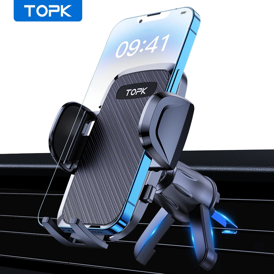 TOPK Car Phone Holder Air Vent Mount Universal Auto Gravity Mount Cell Phone Stand For All Smartphones