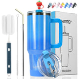 WATERSY 30oz/40oz Stainless Steel Thermal Cup Large Capacity Tumbler with Handle & Straw Insulated Mug Travel for Coffee