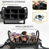 Makeup Brush Holder Backpack Makeup Artist Travel Case Clear Waterproof Cosmetic Organizer Bag with Adjustable Strap and Divider