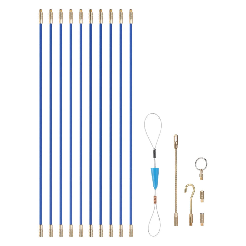 10Pcs Fiberglass Cable Push Puller Dia.4mm/3mm 33/45cm Running Cable Wire Kit Electrical Cable Wall Installing Rods Wiring Tool