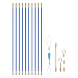 10Pcs Fiberglass Cable Push Puller Dia.4mm/3mm 33/45cm Running Cable Wire Kit Electrical Cable Wall Installing Rods Wiring Tool