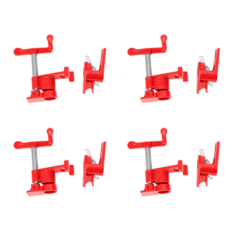 4 Pcs 3/4" Wood Gluing Pipe Clamp Set for Woodworking Lumber Stores, Manufacturing Plants, Repair Shops