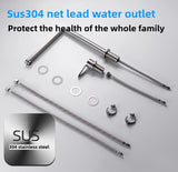 Hidden Lifting Folding Kitchen Faucet 304 Stainless Steel Sink Faucet Hot and Cold Mixed Water Separate Sink Tap Dual Holes