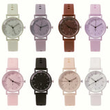 Fashion Women's Pink Minimalist Watch Silicone Strap Quartz Wristwatch Elegant Ladies Watches