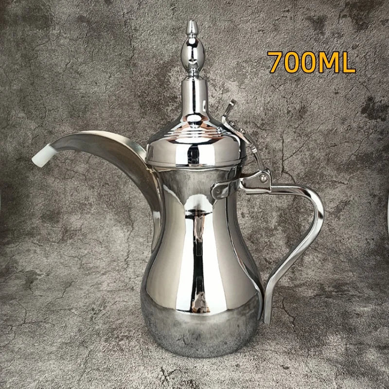 Golden Arabic Coffee Pots, ,Hot Water long-mouthed Tea Kettle Coffee Maker, Narrow Teapot 500/700ML 304 Stainless Steel