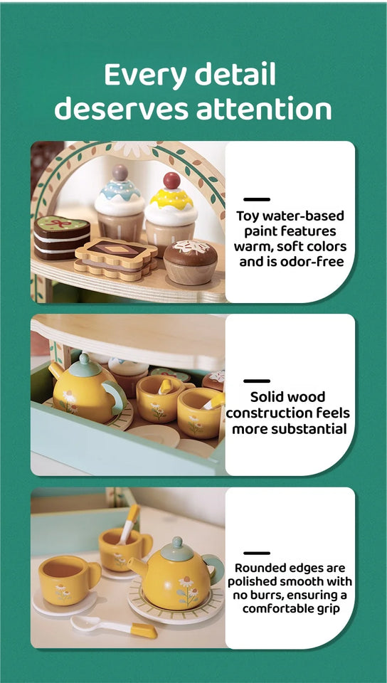 Tea Set Toy Set Play pretend with tea and sweets, Kids have a blast hosting playdate tea parties!