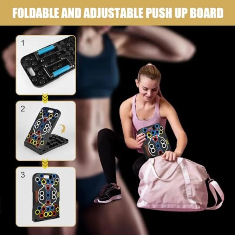 All-in-One Push Up Board for Men & Women, 56 Adjustable Angles for Full-Body Workouts, Foldable Home Gym Equipment