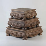 Premium Wooden Pedestal Display Shelf - Ideal for Bonsai Plants, Mini Flower Pots, Coffee/Tea Sets & Figurines | Standing Base