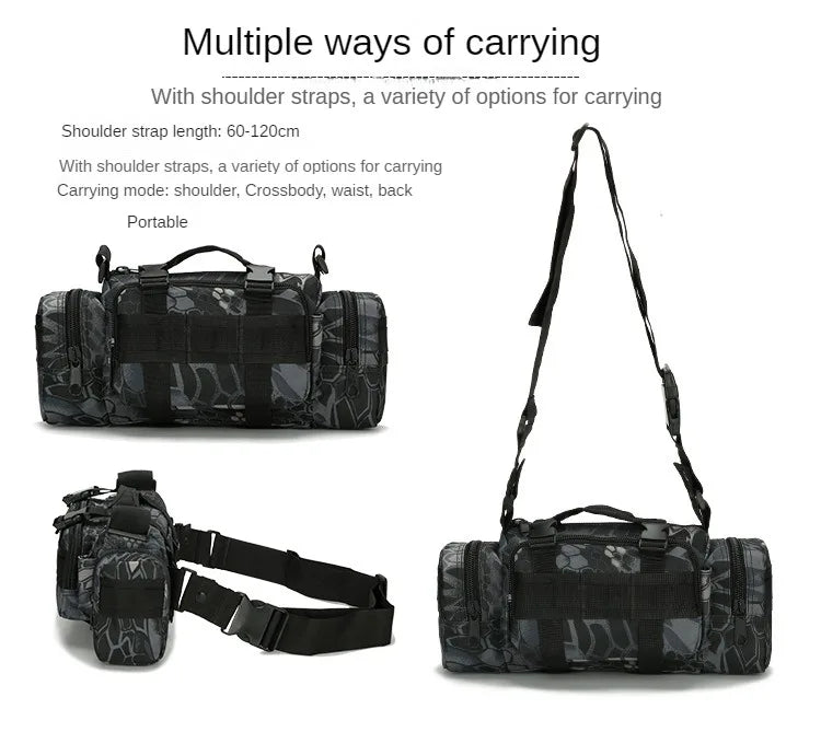 Outdoor Hiking Waist Bag 600D Waterproof Oxford Climbing Shoulder Bags Fishing Camping Hiking Pouch Chest Bag