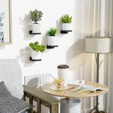 4PCS Floating Shelves For Wall Wood Shelf Display Ledges Room Decor Home Living Room Plant Flower Pot Tray Storage Garden Decora