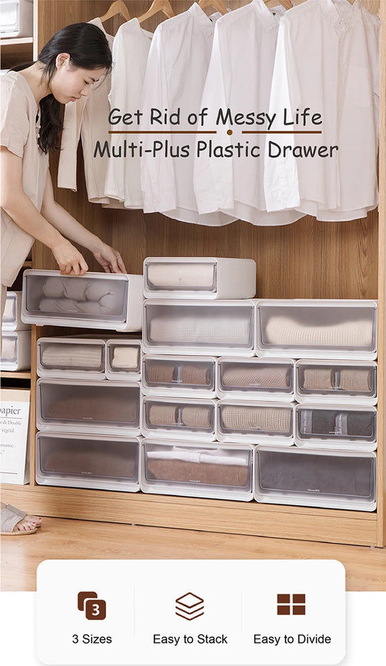 Organization Storage Clothing Closet Organizer System Containers Transparent Storage Box With Compartments