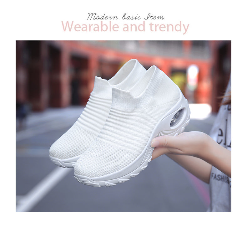 Women Sneakers Fashion Black Sports Casual Shoes Breathable Mesh Lightweight Air Cushion Non-Slip Running Shoe Zapatillas