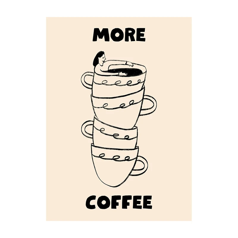 Coffee Diver Poster Coffee Canvas Painting Trendy Kitchen Gallery Print Wall Art Picture for Home Decoration Coffee Lover Gift