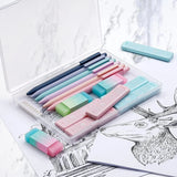 Cute Mechanical Pencil Set 6 Pastel Mechanical Pencils 0.5 0.7mm 120 HB Leads 3 Erasers 9 Eraser Refills Aesthetic School Supply